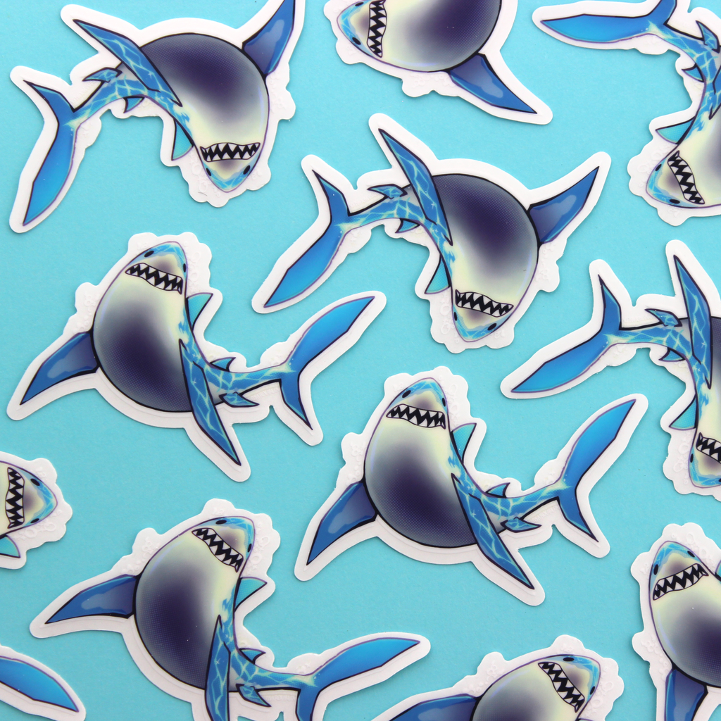 Bubble Shark Sticker
