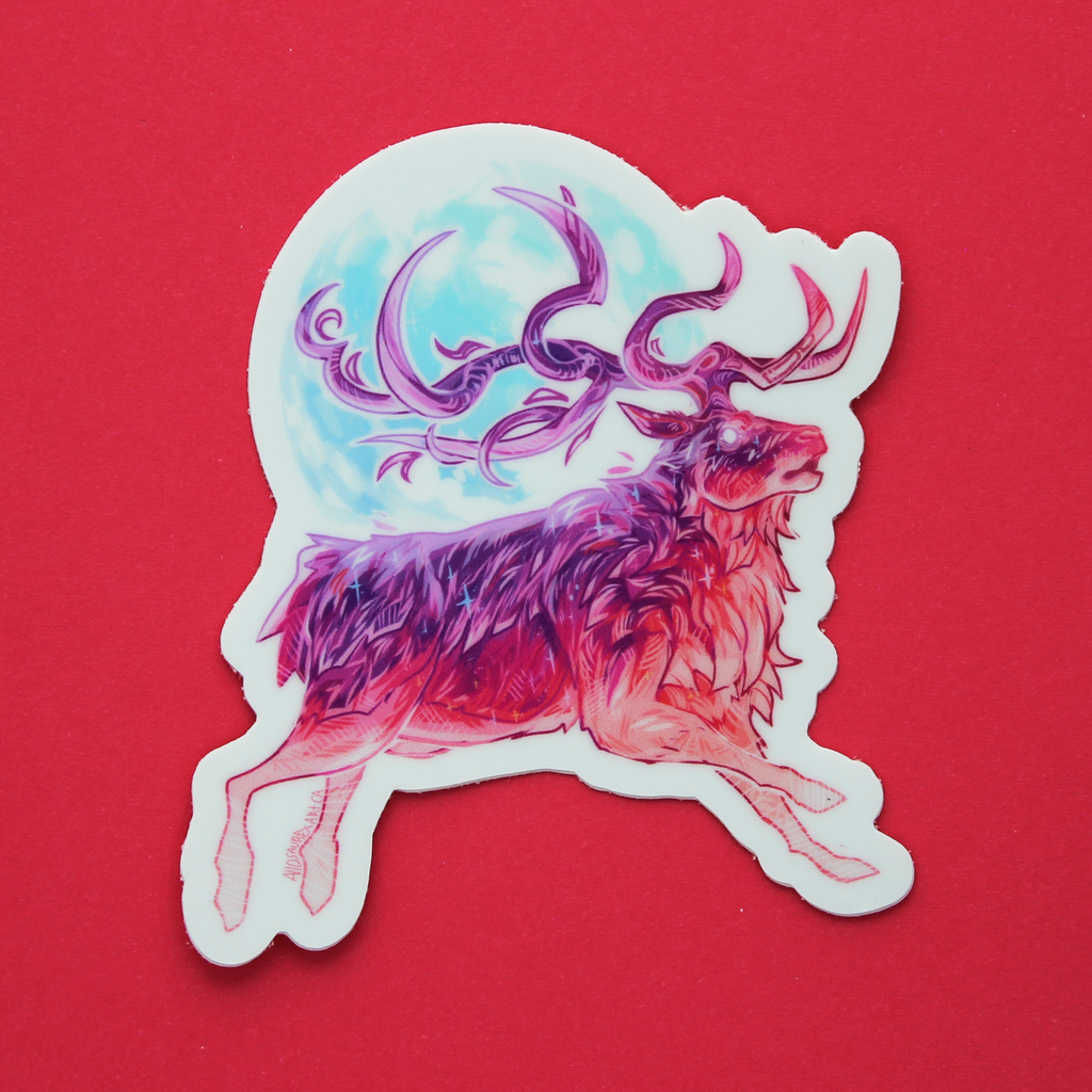 Moon Elk Sticker