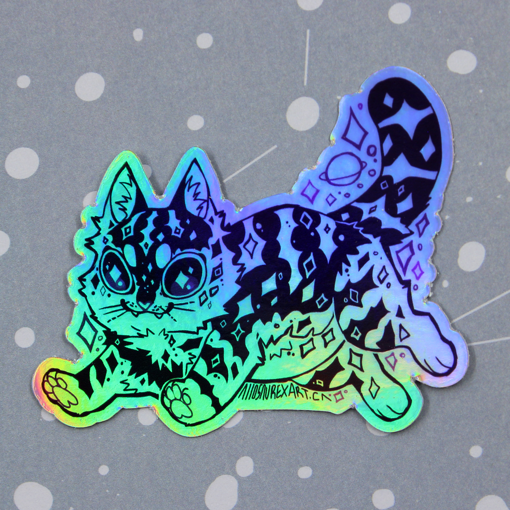 Space Kitty Holographic Sticker
