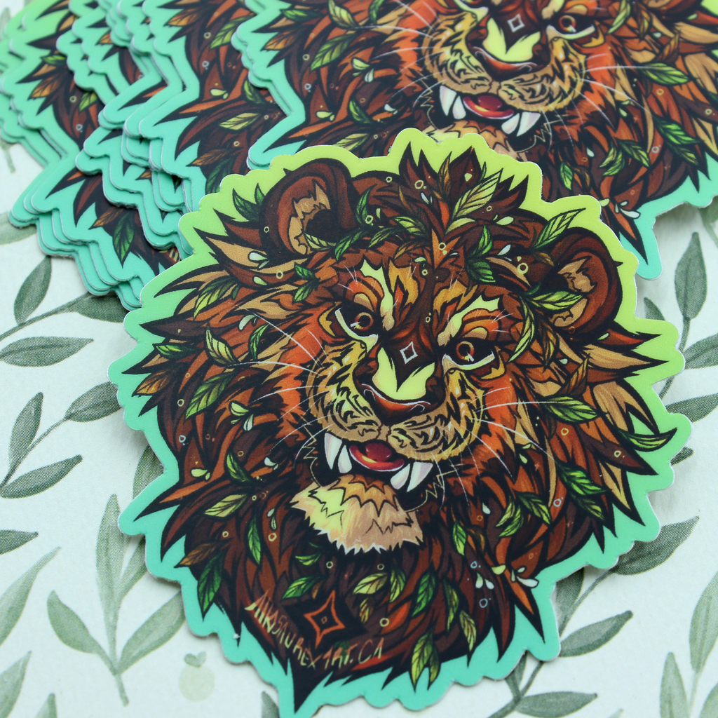 Leafy Lion Sticker