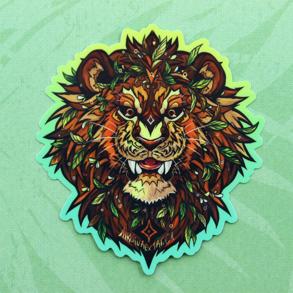 Leafy Lion Sticker