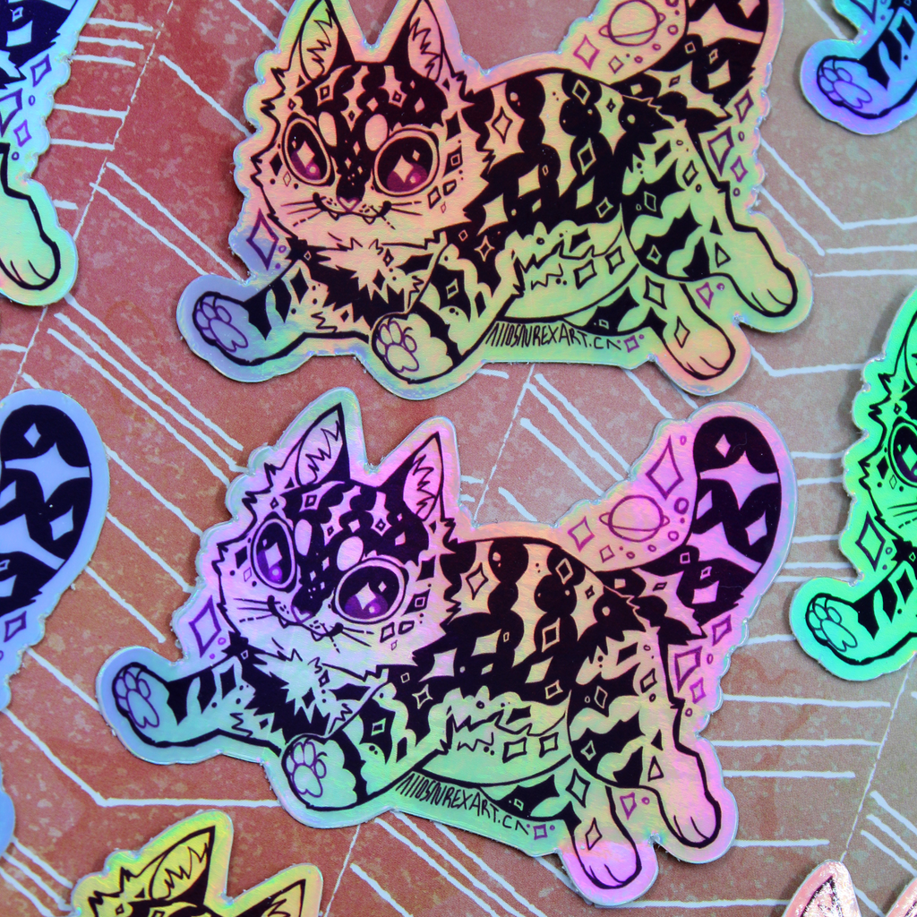 Space Kitty Holographic Sticker